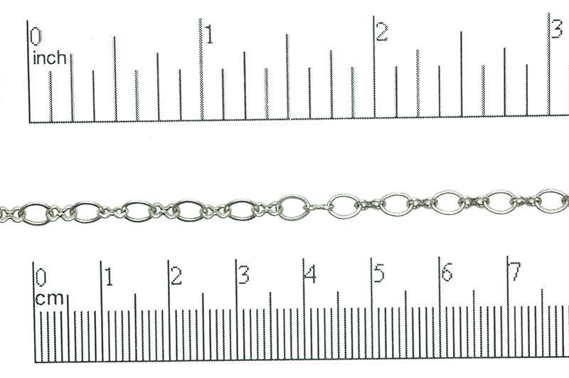 5.4mm x 4.4mm Oval &amp; 5.2mm x 3mm Figure 8 Cable Chain Sold by The Foot - CH 868