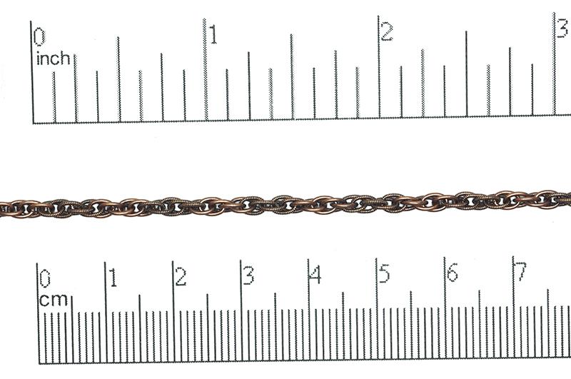 3mm Spiga Rope Spiral Chain - Sold by the Foot - Multiple Finishes - CH 870