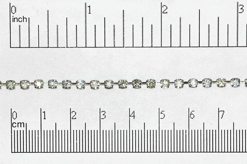 3mm Rhinestone Cup Chain - Made of Brass - Sold by the Foot - Ch-848