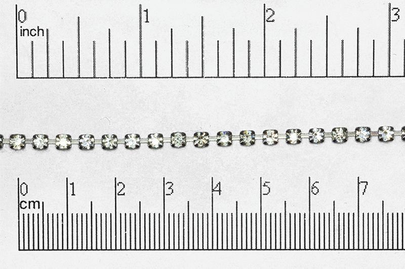 3mm Rhinestone Cup Chain - Made of Brass - Sold by the Foot - Ch-848