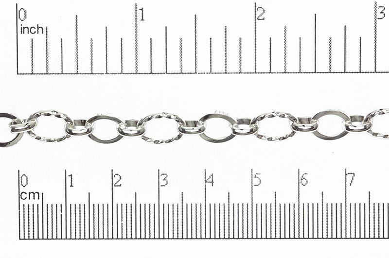 11mm x 7.5mm Textured and Plain Link Cable Chain Sold by The Foot - CH 860
