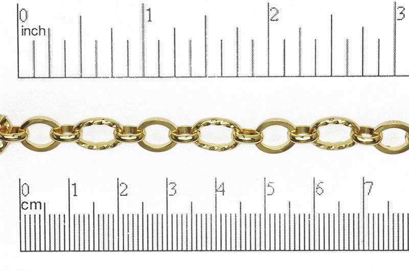 11mm x 7.5mm Textured and Plain Link Cable Chain Sold by The Foot - CH 860
