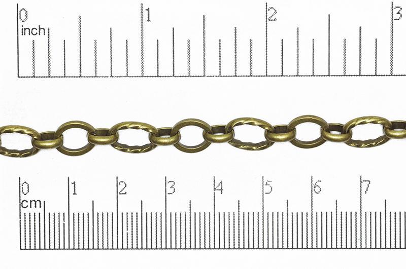 11mm x 7.5mm Textured and Plain Link Cable Chain Sold by The Foot - CH 860