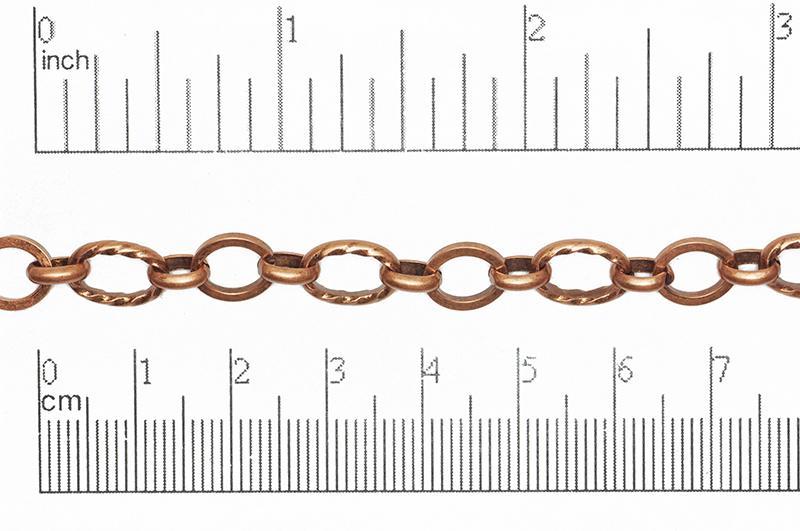 11mm x 7.5mm Textured and Plain Link Cable Chain Sold by The Foot - CH 860