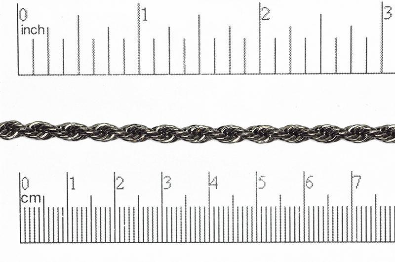 3.8mm Classic Rope Chain - Made of Brass - Sold by the Foot - Ch-862