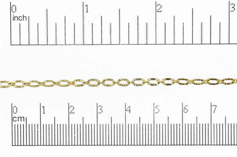 3mm x 4.8mm Textured Oval Linked Cable Chain Sold by The Foot - CH 867
