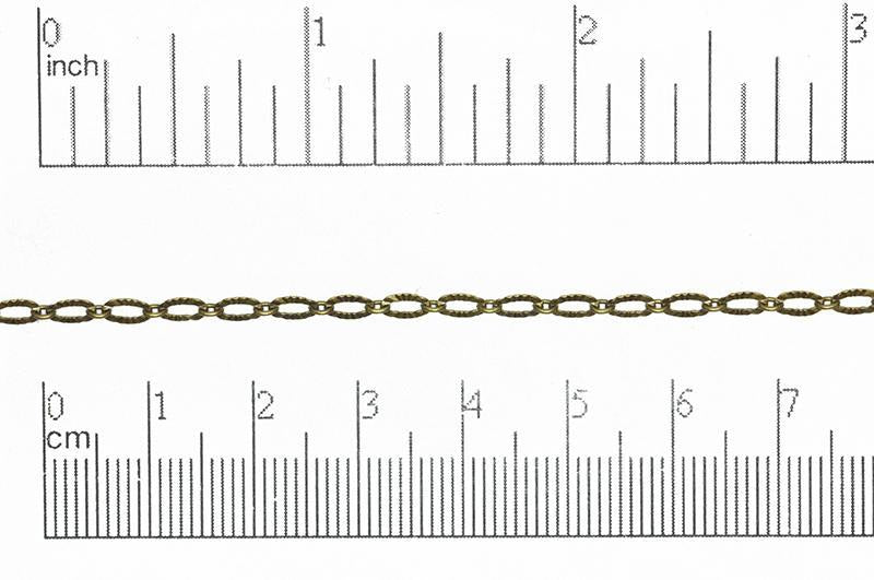 3mm x 4.8mm Textured Oval Linked Cable Chain Sold by The Foot - CH 867