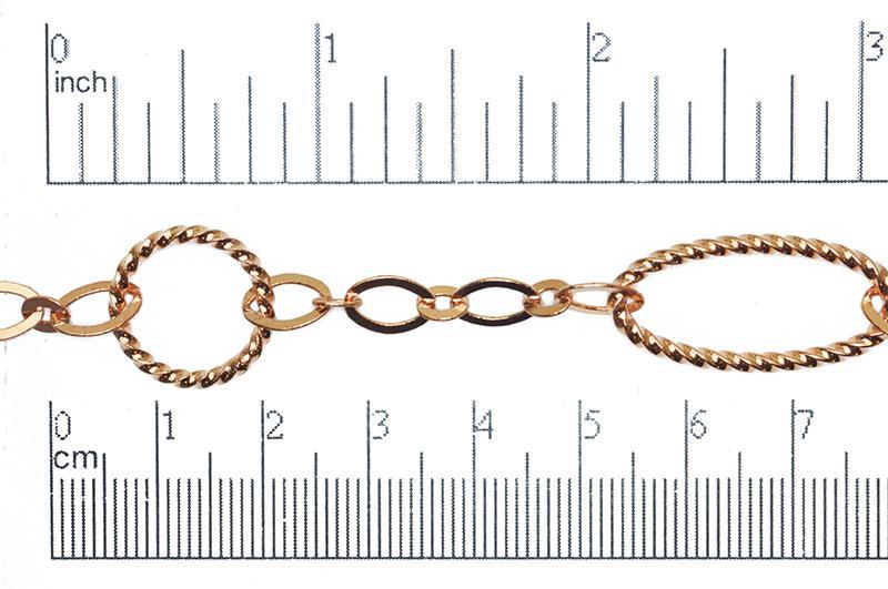 26mm x 13mm Rope Texture Cable Chain - Made of Brass - Sold by the Foot - Ch-20