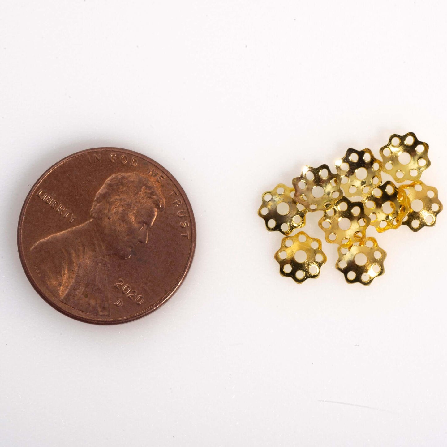 5.5mm Perforated Bead Cap - Made from Brass - Available in 5 Finishes - Sold Individually - BC300