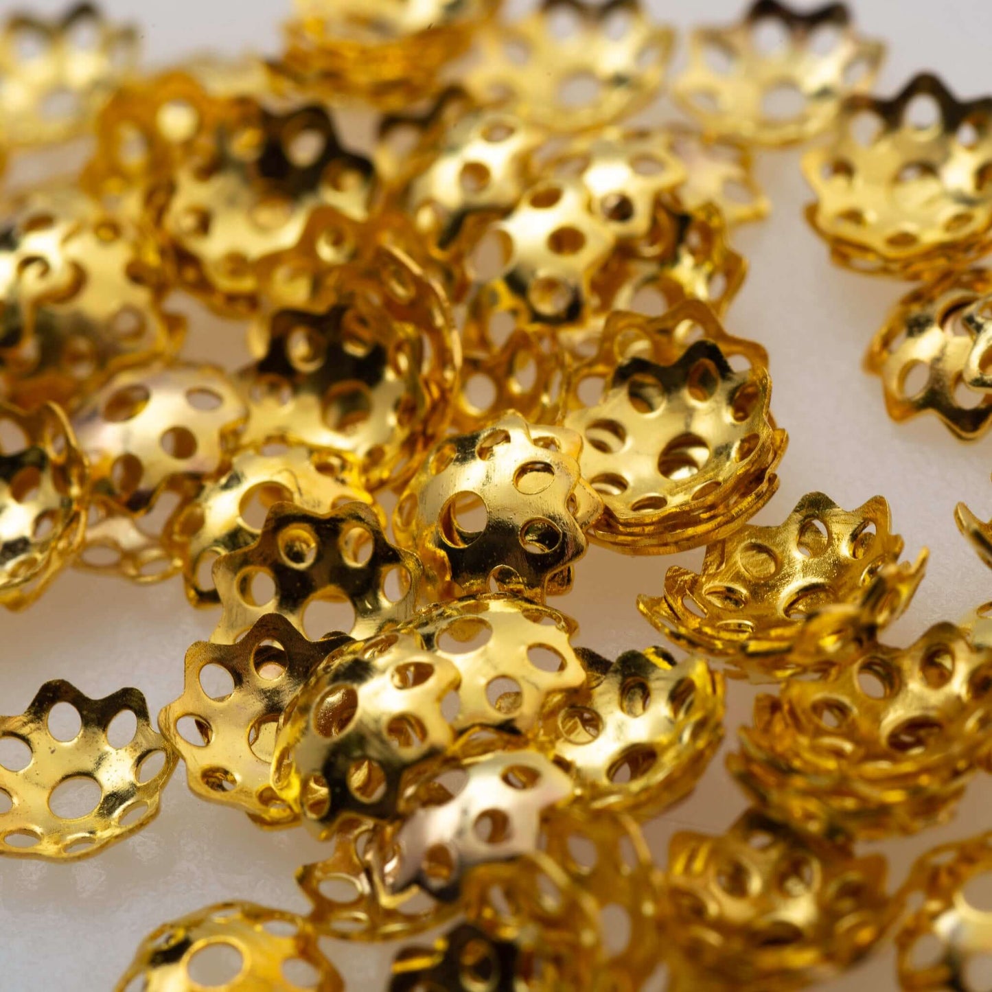 5.5mm Perforated Bead Cap - Made from Brass - Available in 5 Finishes - Sold Individually - BC300