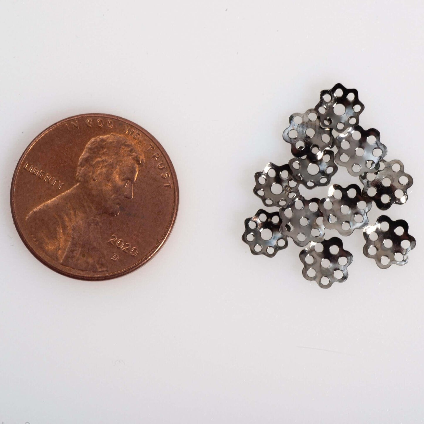 5.5mm Perforated Bead Cap - Made from Brass - Available in 5 Finishes - Sold Individually - BC300