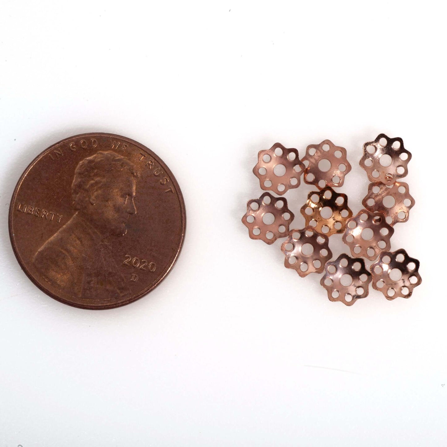 5.5mm Perforated Bead Cap - Made from Brass - Available in 5 Finishes - Sold Individually - BC300