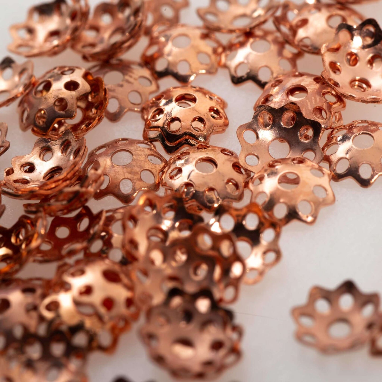 5.5mm Perforated Bead Cap - Made from Brass - Available in 5 Finishes - Sold Individually - BC300