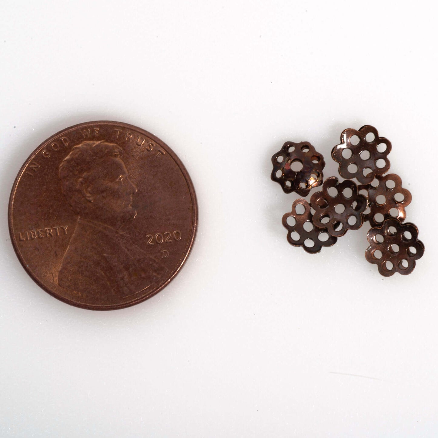 5.5mm Perforated Bead Cap - Made from Brass - Available in 5 Finishes - Sold Individually - BC300