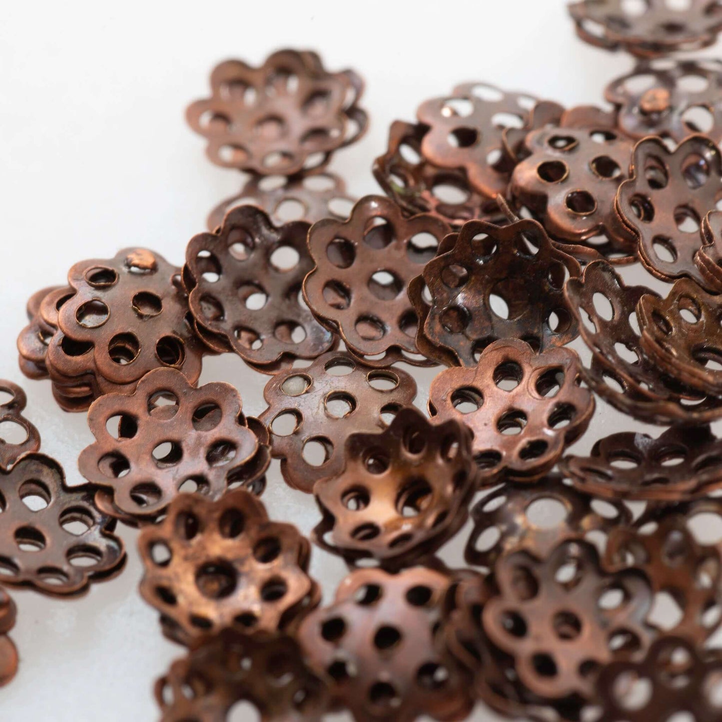 5.5mm Perforated Bead Cap - Made from Brass - Available in 5 Finishes - Sold Individually - BC300