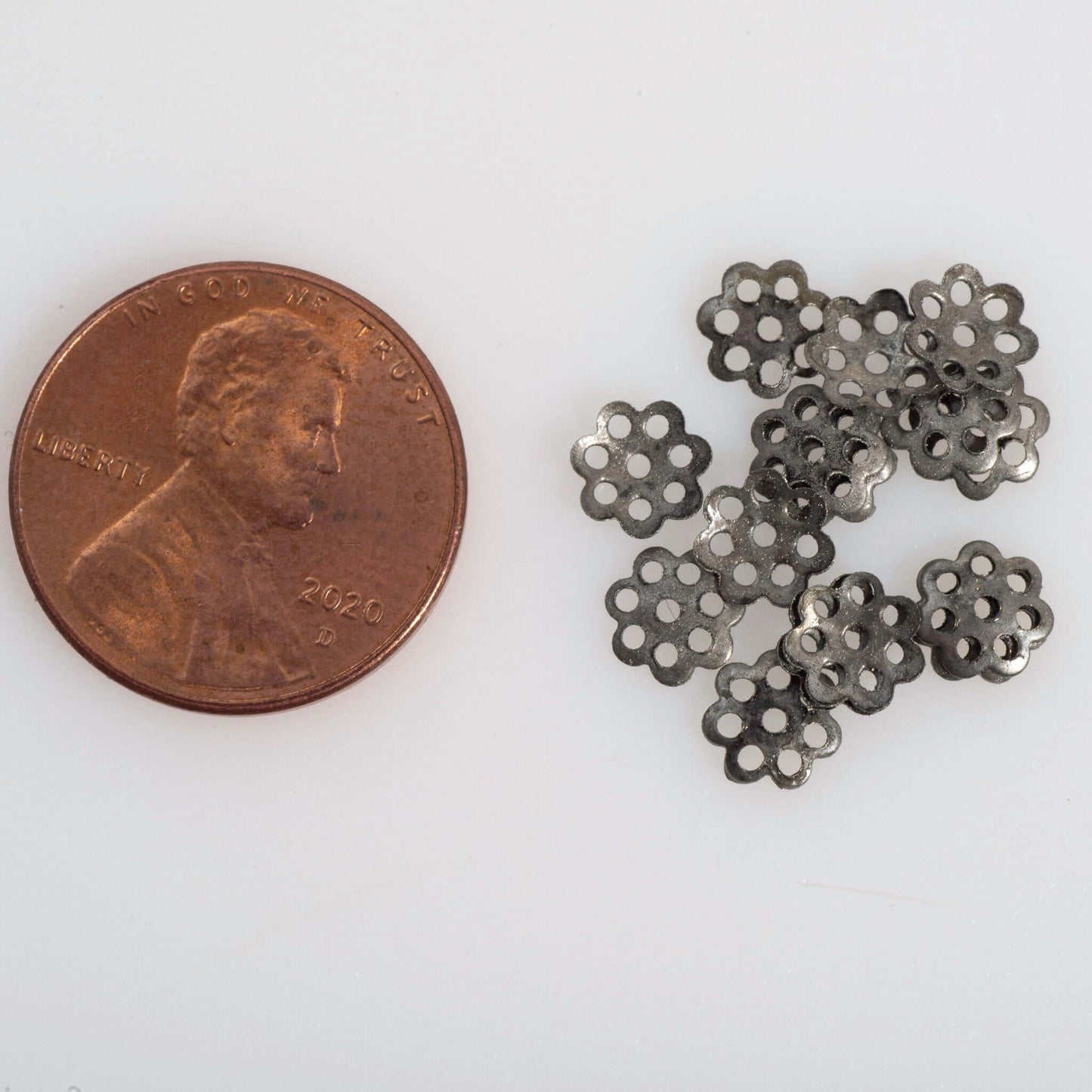 5.5mm Perforated Bead Cap - Made from Brass - Available in 5 Finishes - Sold Individually - BC300