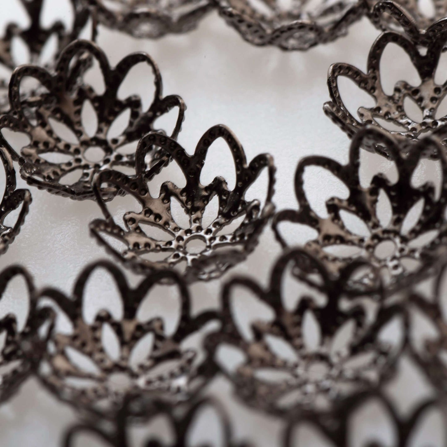 10mm Perforated Flower Bead Cap - Available in 3 Finishes - BC400