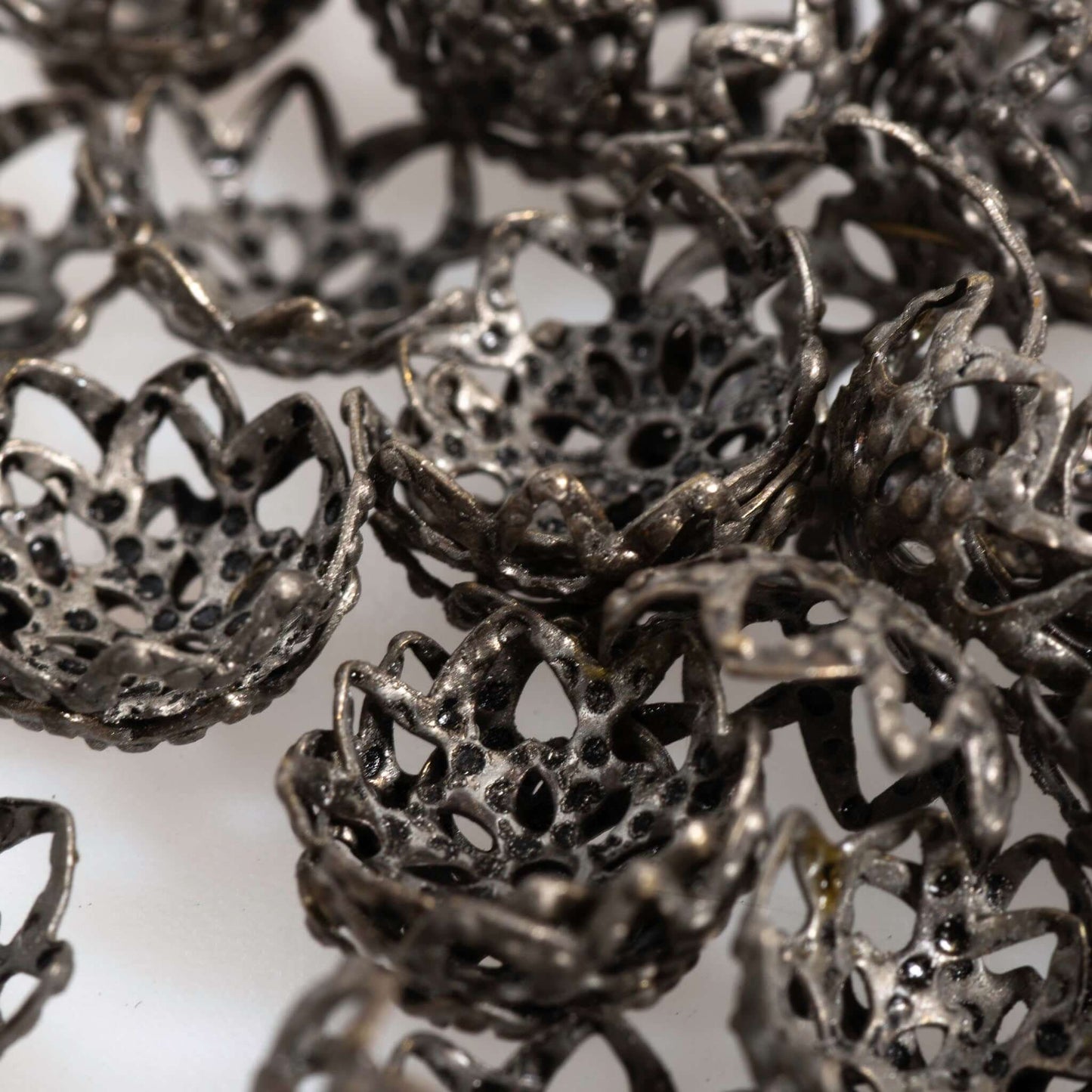 10mm Perforated Flower Bead Cap - Available in 3 Finishes - BC400