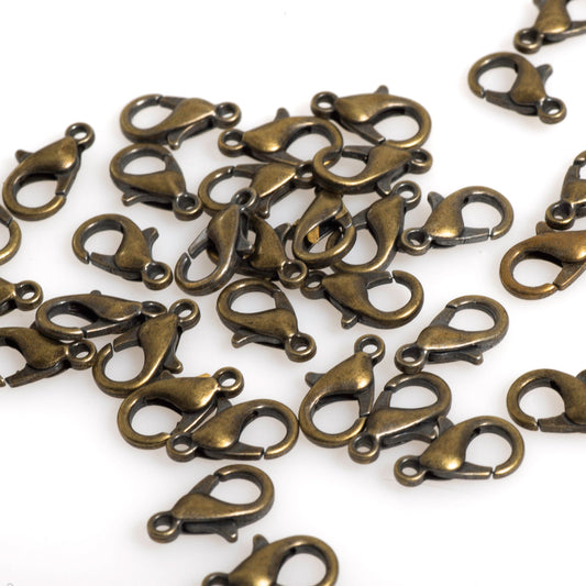 12mm x 6mm Zinc Lobster Claw Clasp - Sold by the Gross - Available in 5 Finishes - C802