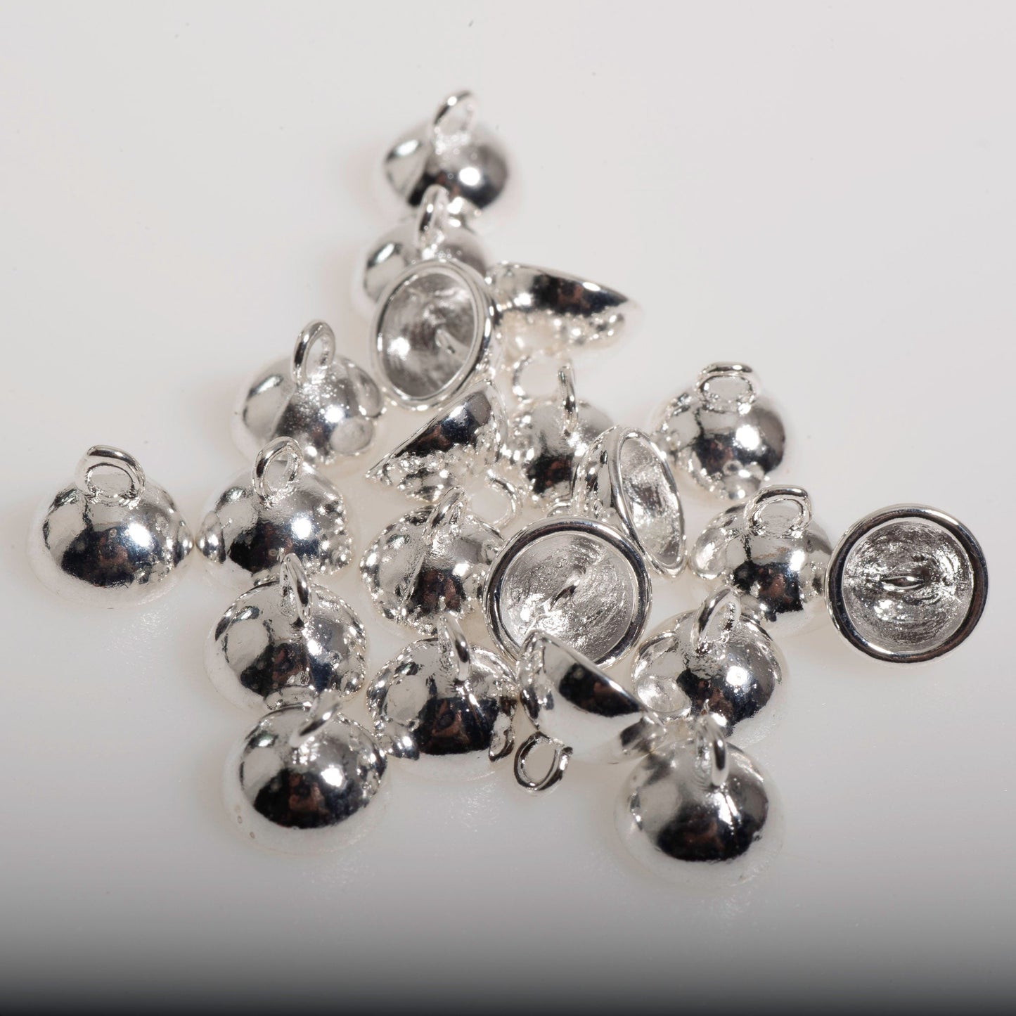 Bead Cap With A Loop Inside - Fits 8mm - 10mm Beads - Available in Silver & Gold - Sold Individually - BCAP8
