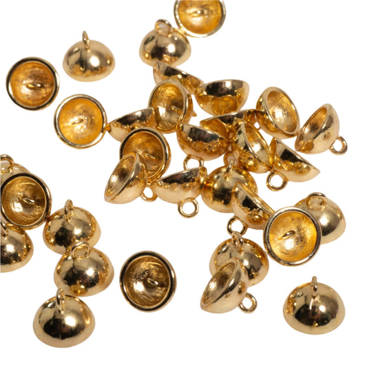 Bead Cap With A Loop Inside - Fits 8mm - 10mm Beads - Available in Silver & Gold - Sold Individually - BCAP8