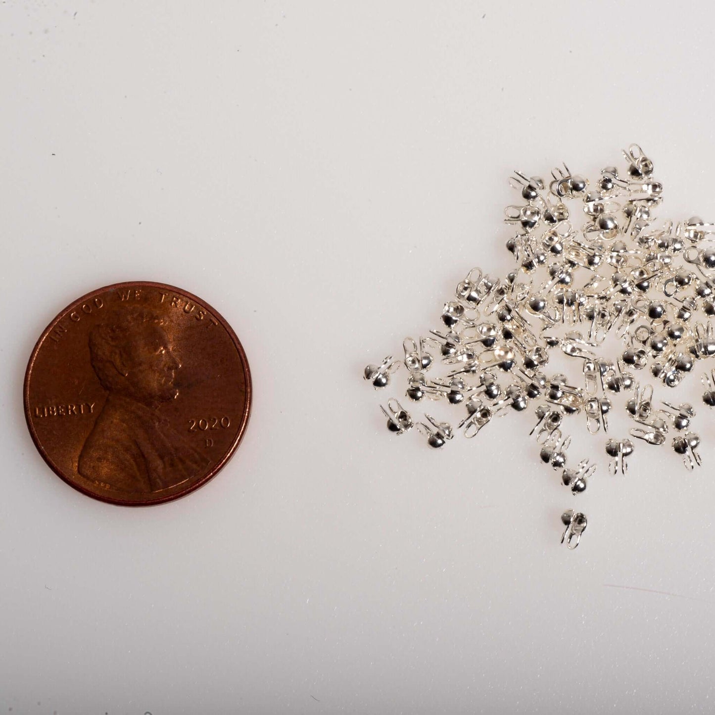 2mm Calottes Bead Tip Available in Silver - Sold by the Dozen- BTIP2