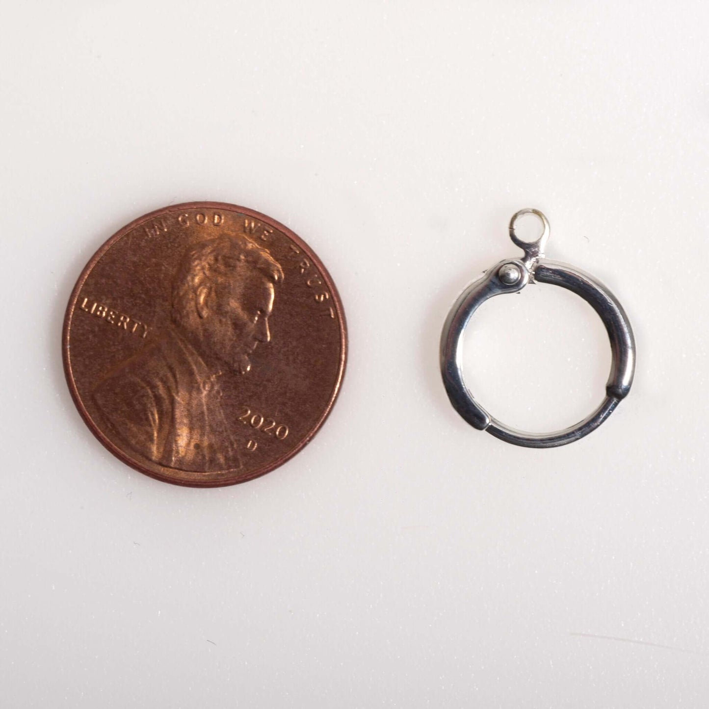 14mm Hoop Earrings w/ Loop - Made of plated brass - Sold individually - EW5018