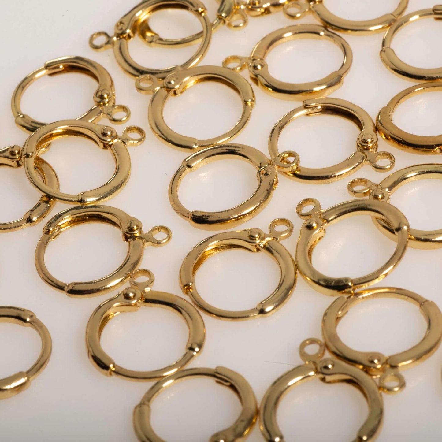 14mm Hoop Earrings w/ Loop - Made of plated brass - Sold individually - EW5018