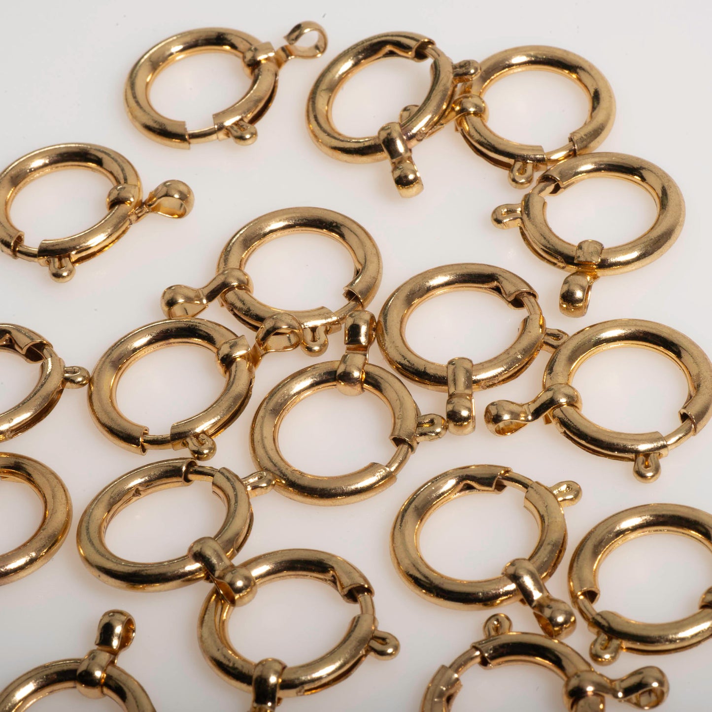 21mm Spring Ring Clasp w/ Loop - Made of plated brass - Sold individually - SR21
