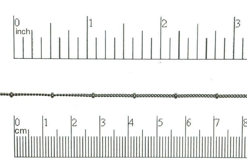 Satellite Chain Size Small measures 2mm available in Multiple Finishes sold by the Foot - CH 114