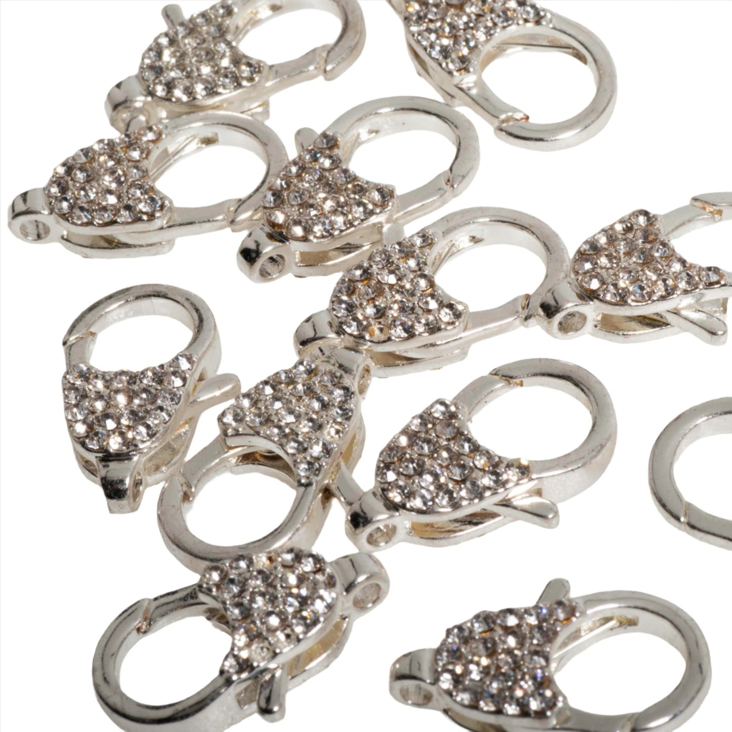 Elegant Pavé Crystal Lobster Clasp 21x13.5mm - Luxurious, Secure Closure for Necklaces and Bracelets, Sold Individually  CL/27