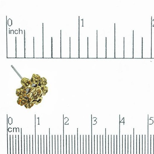 13mm Heptagon Flower Bouquet Post Earring - Made of Pewter - Sold Individually - CBSG9