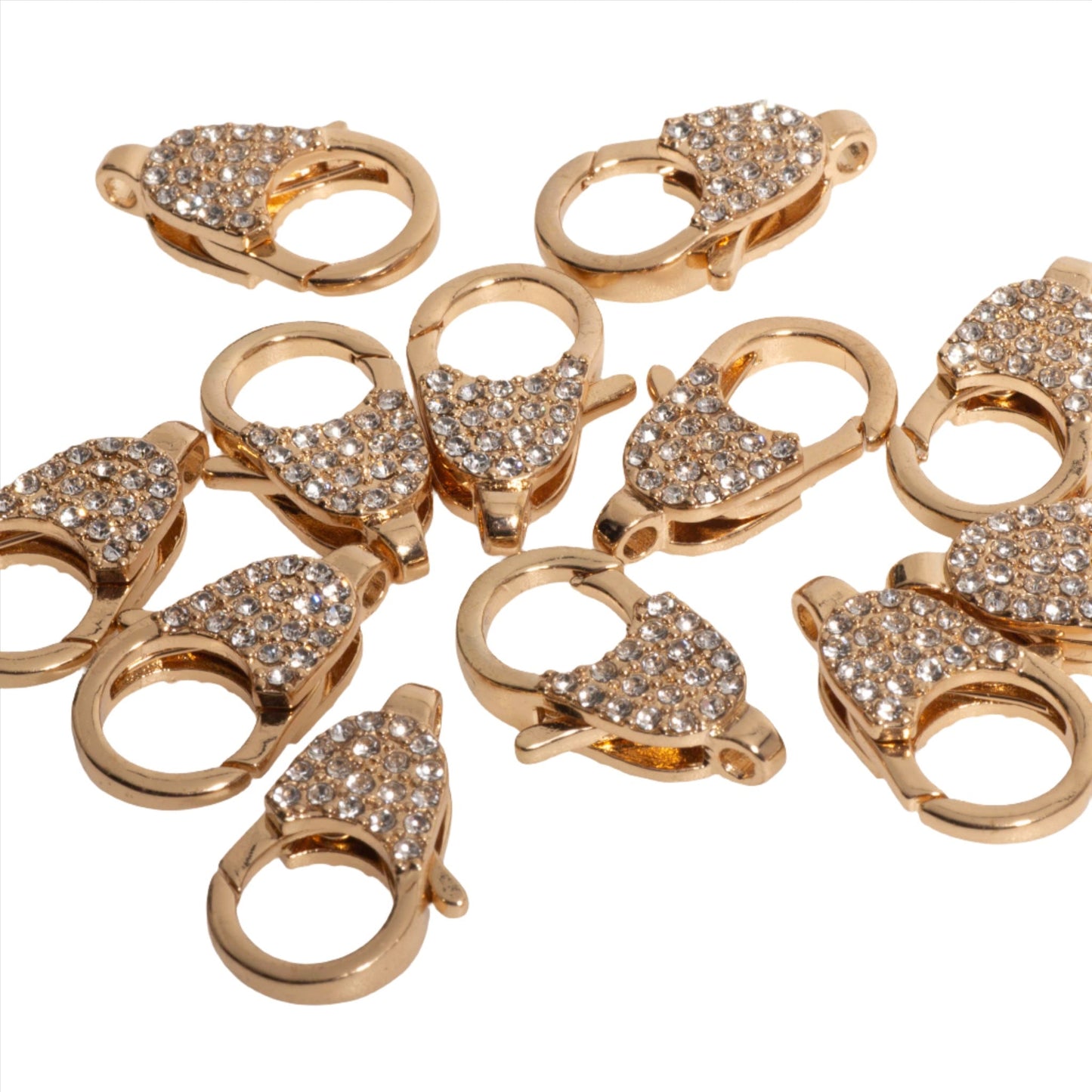 Elegant Pavé Crystal Lobster Clasp 21x13.5mm - Luxurious, Secure Closure for Necklaces and Bracelets, Sold Individually  CL/27