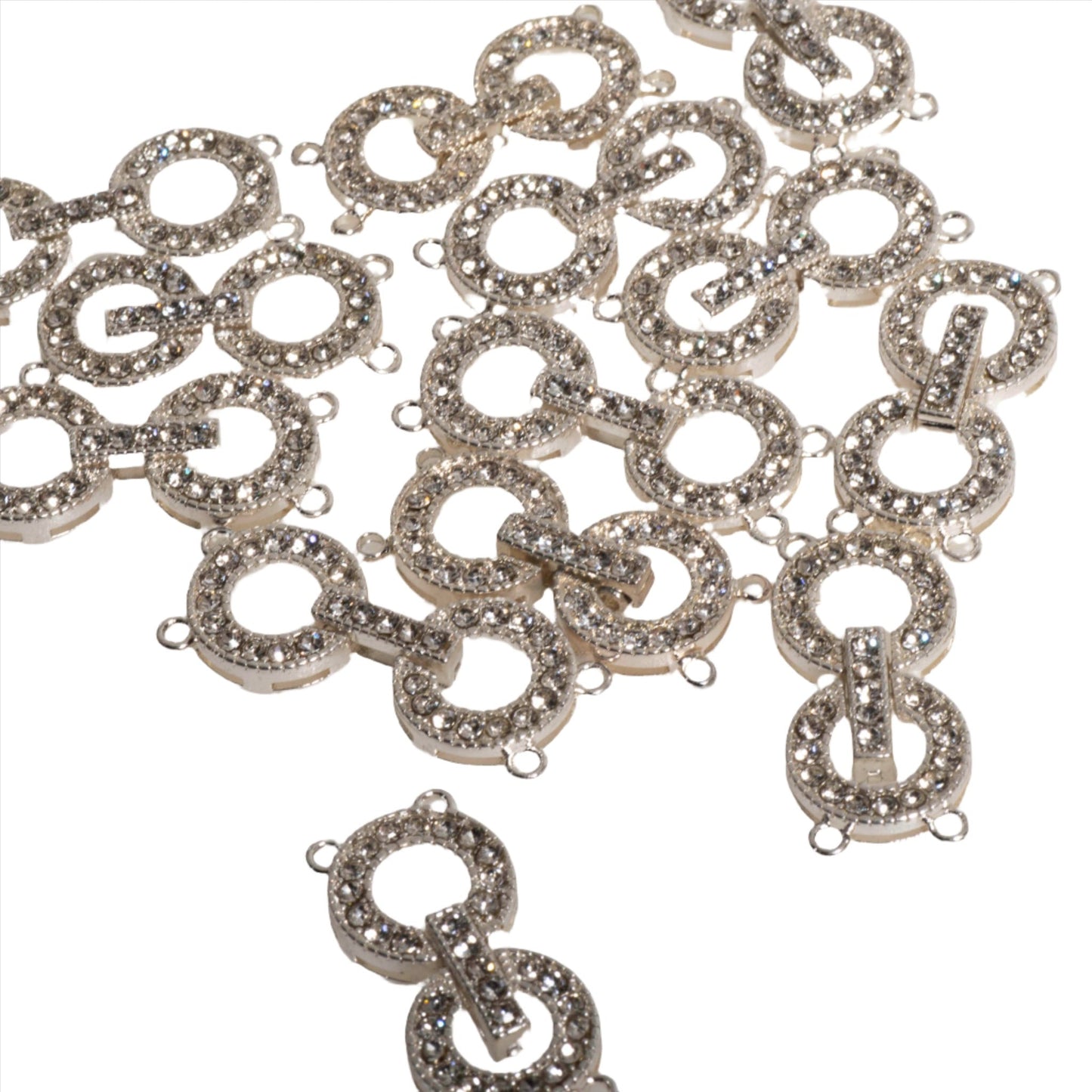 Pavé Crystal Round Buckle Clasp 35x22mm - Luxurious, Secure Centerpiece for Jewelry, Style CL/30