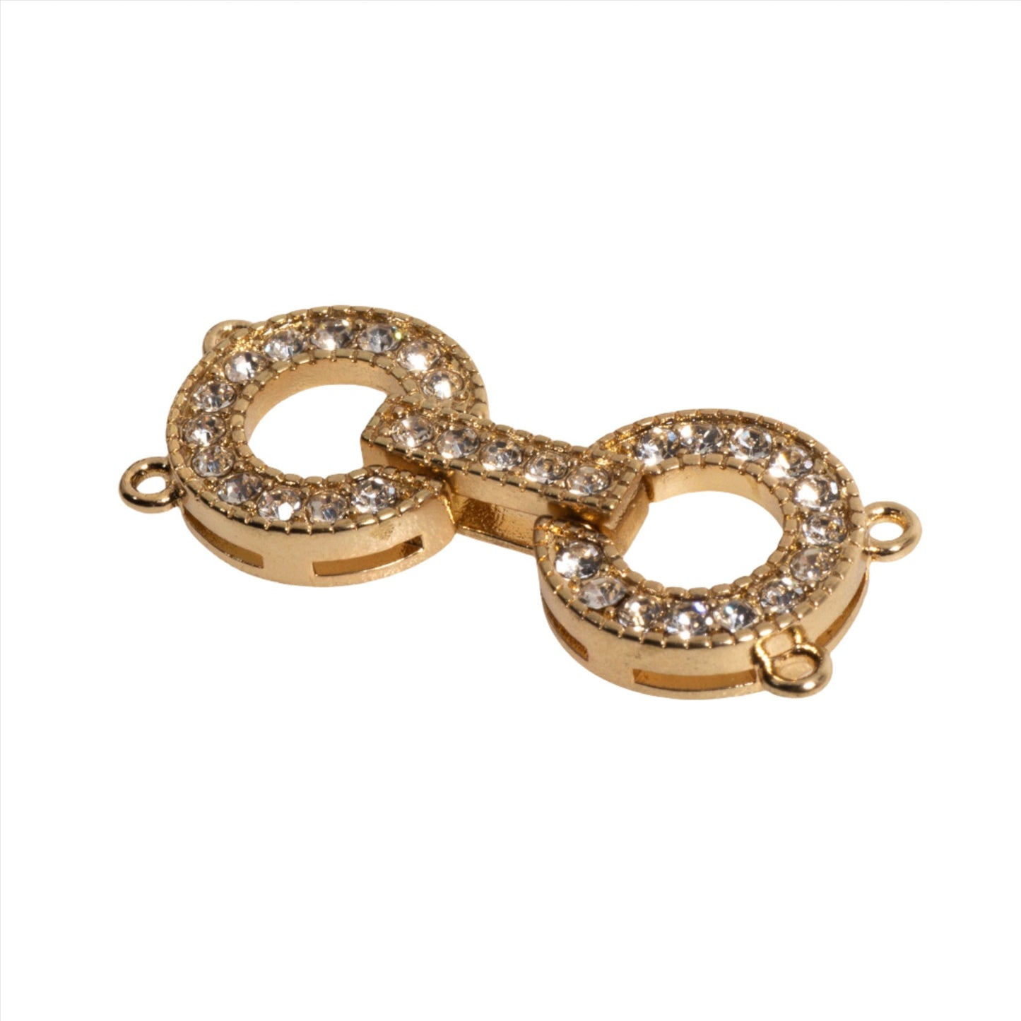Pavé Crystal Round Buckle Clasp 35x22mm - Luxurious, Secure Centerpiece for Jewelry, Style CL/30