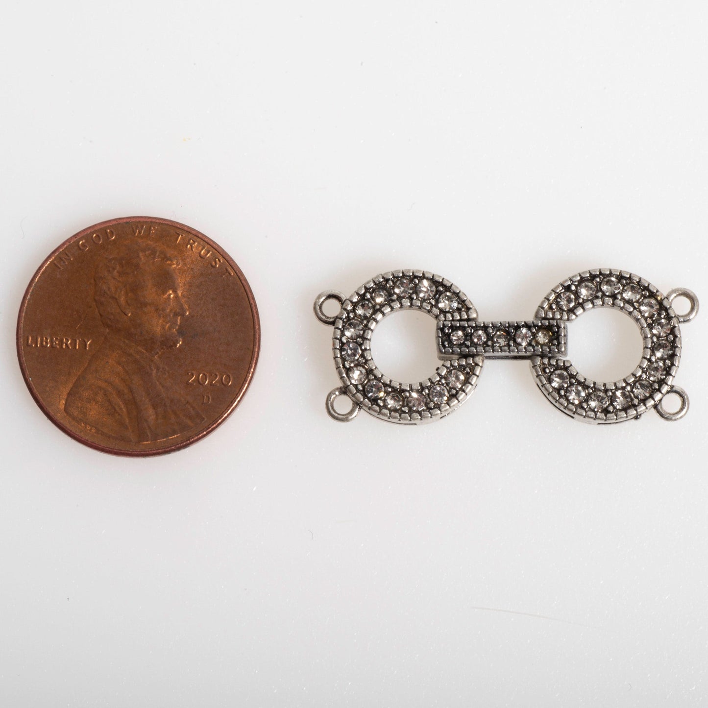 Pavé Crystal Round Buckle Clasp 35x22mm - Luxurious, Secure Centerpiece for Jewelry, Style CL/30