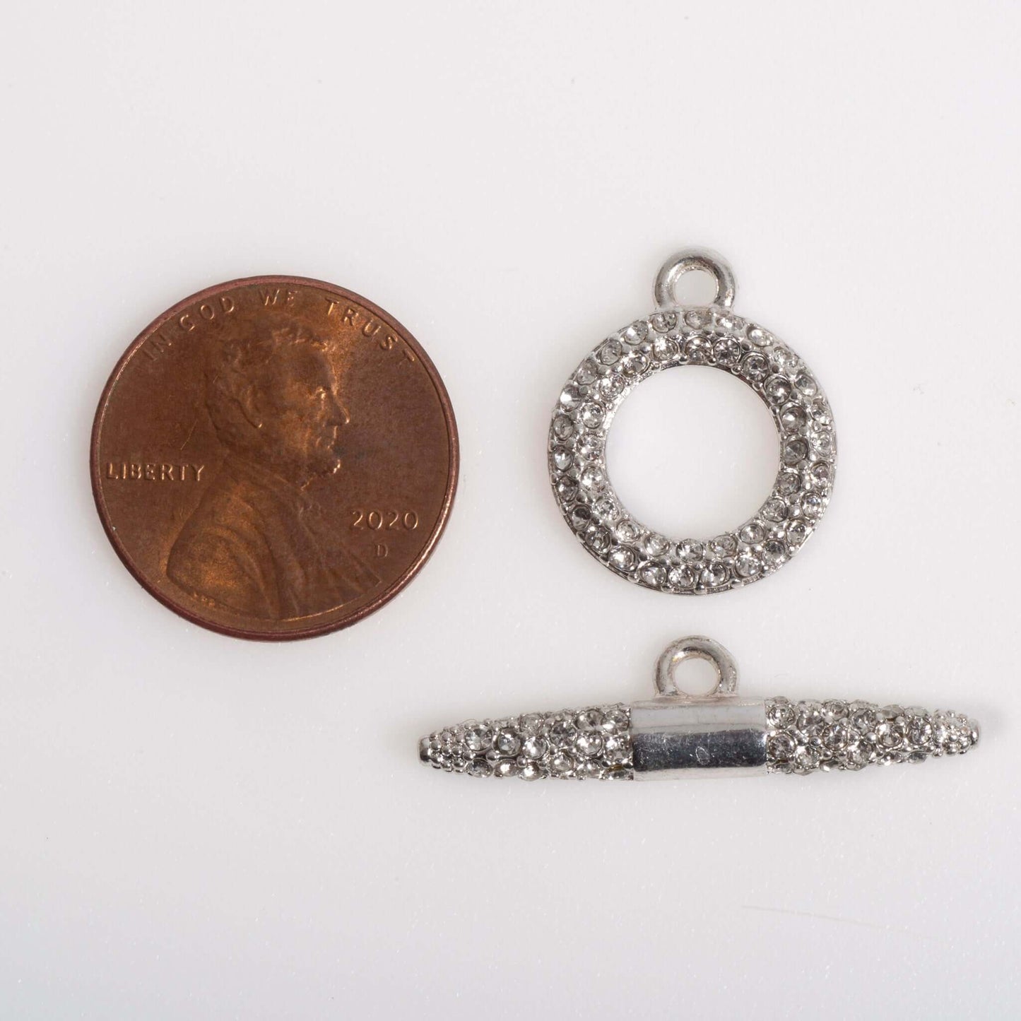 18mm x 15mm Loop, 28mm Bar Pavé Crystal Toggle - Made of Brass - Sold as a Set - CL/34