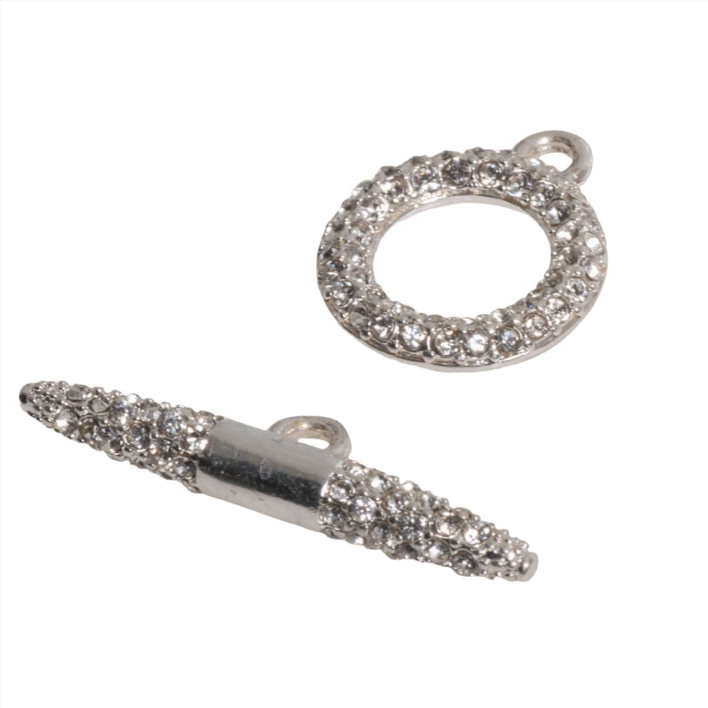 18mm x 15mm Loop, 28mm Bar Pavé Crystal Toggle - Made of Brass - Sold as a Set - CL/34
