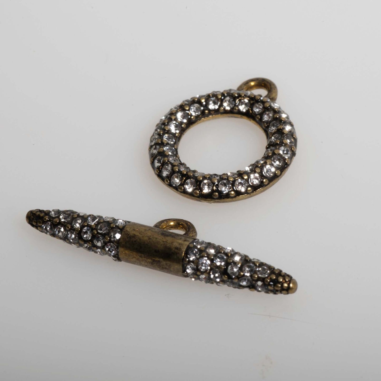 18mm x 15mm Loop, 28mm Bar Pavé Crystal Toggle - Made of Brass - Sold as a Set - CL/34