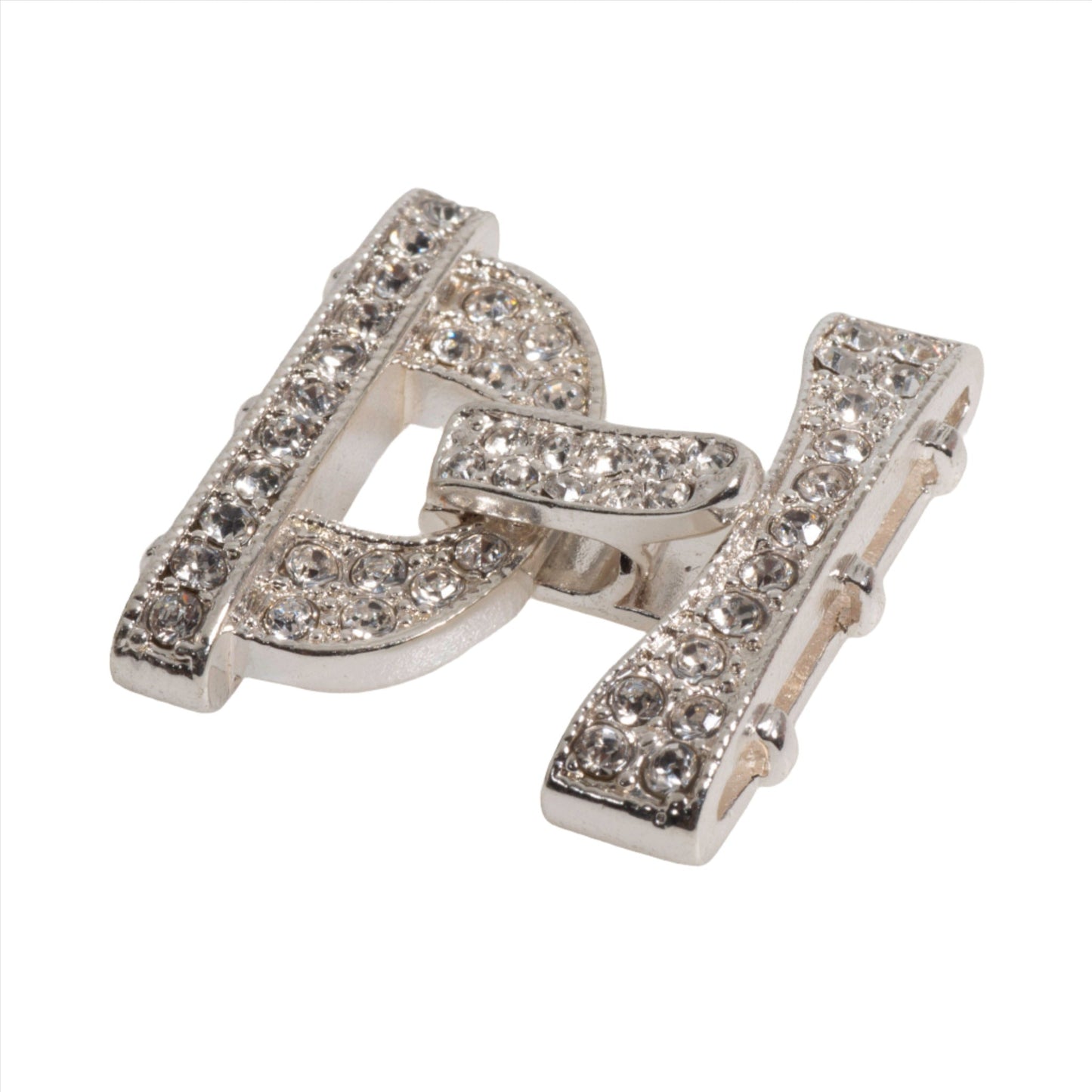 Sparkling Pavé Crystal Buckle Clasp 26x24.5mm with 3 Loop Ends  sold by the Piece - CL/35