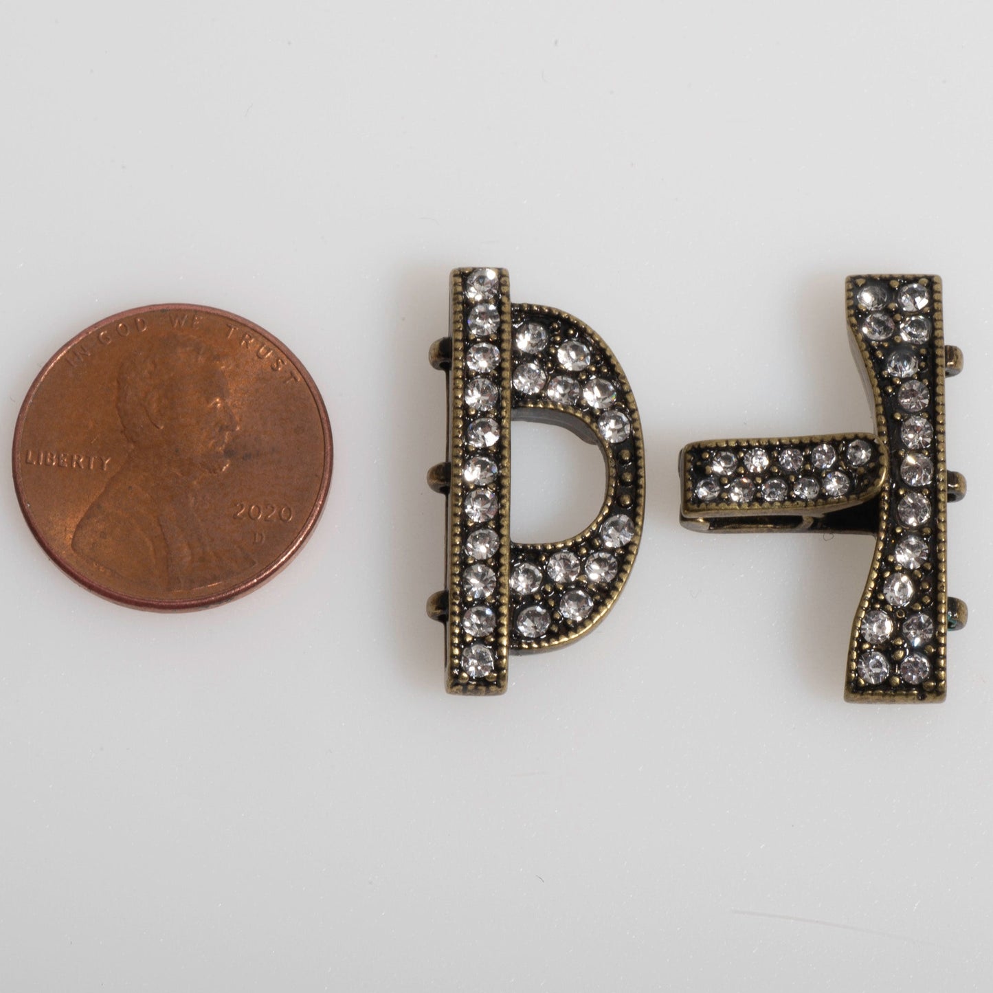 Sparkling Pavé Crystal Buckle Clasp 26x24.5mm with 3 Loop Ends  sold by the Piece - CL/35