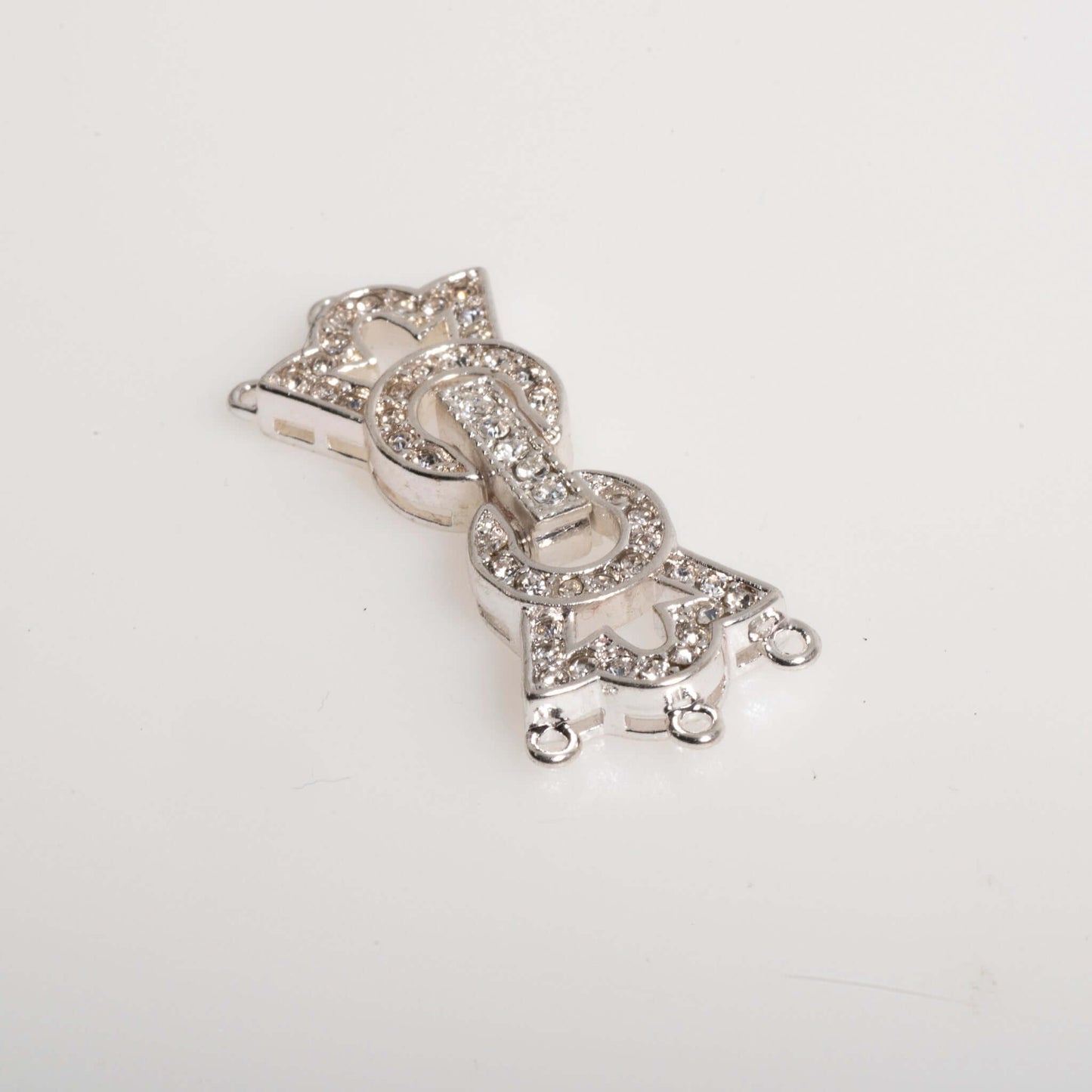 34mm x 11.5mm Pavé Crystal Crown Buckle Clasp - Made of Brass - Sold Individually - CL/37