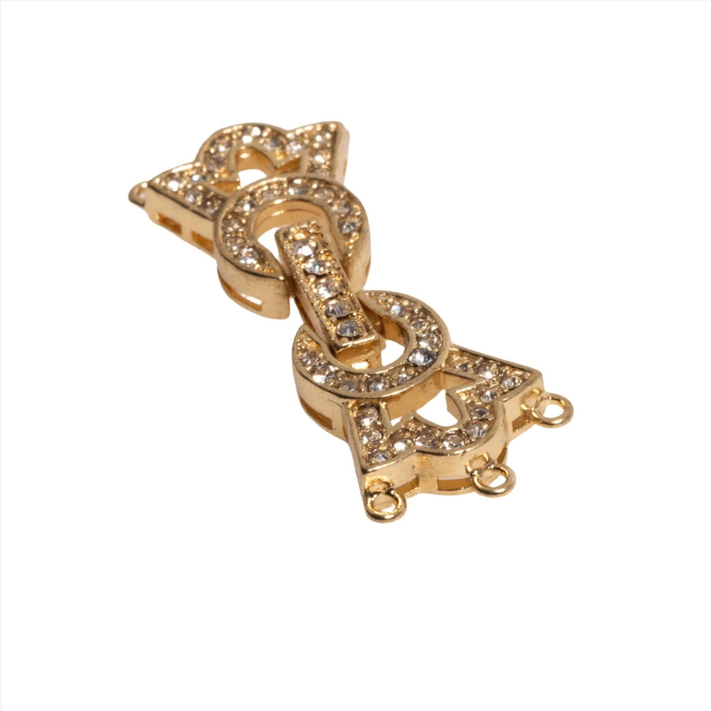 34mm x 11.5mm Pavé Crystal Crown Buckle Clasp - Made of Brass - Sold Individually - CL/37