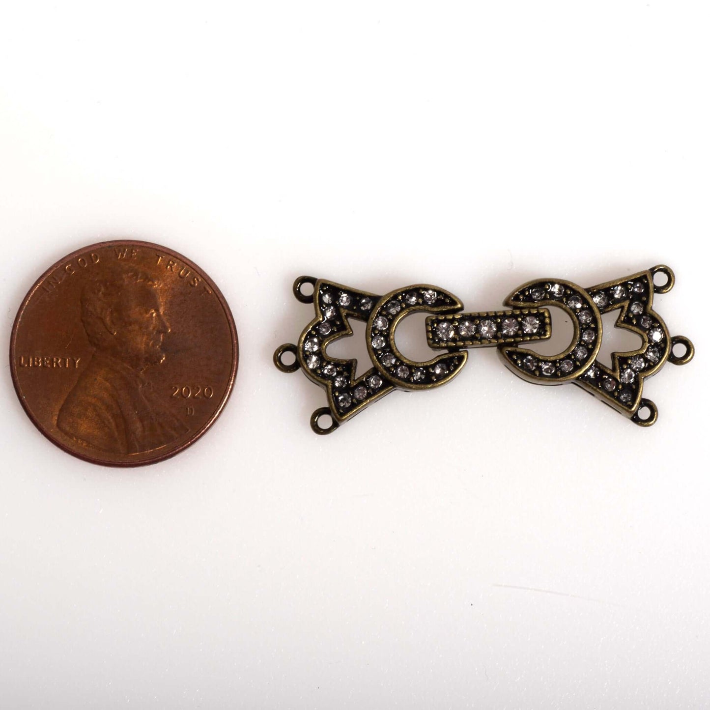 34mm x 11.5mm Pavé Crystal Crown Buckle Clasp - Made of Brass - Sold Individually - CL/37