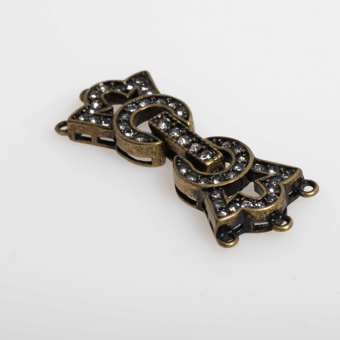 34mm x 11.5mm Pavé Crystal Crown Buckle Clasp - Made of Brass - Sold Individually - CL/37