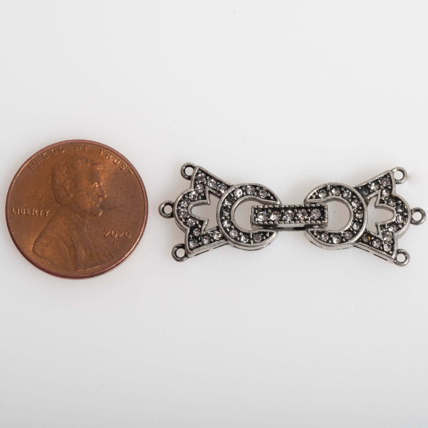 34mm x 11.5mm Pavé Crystal Crown Buckle Clasp - Made of Brass - Sold Individually - CL/37