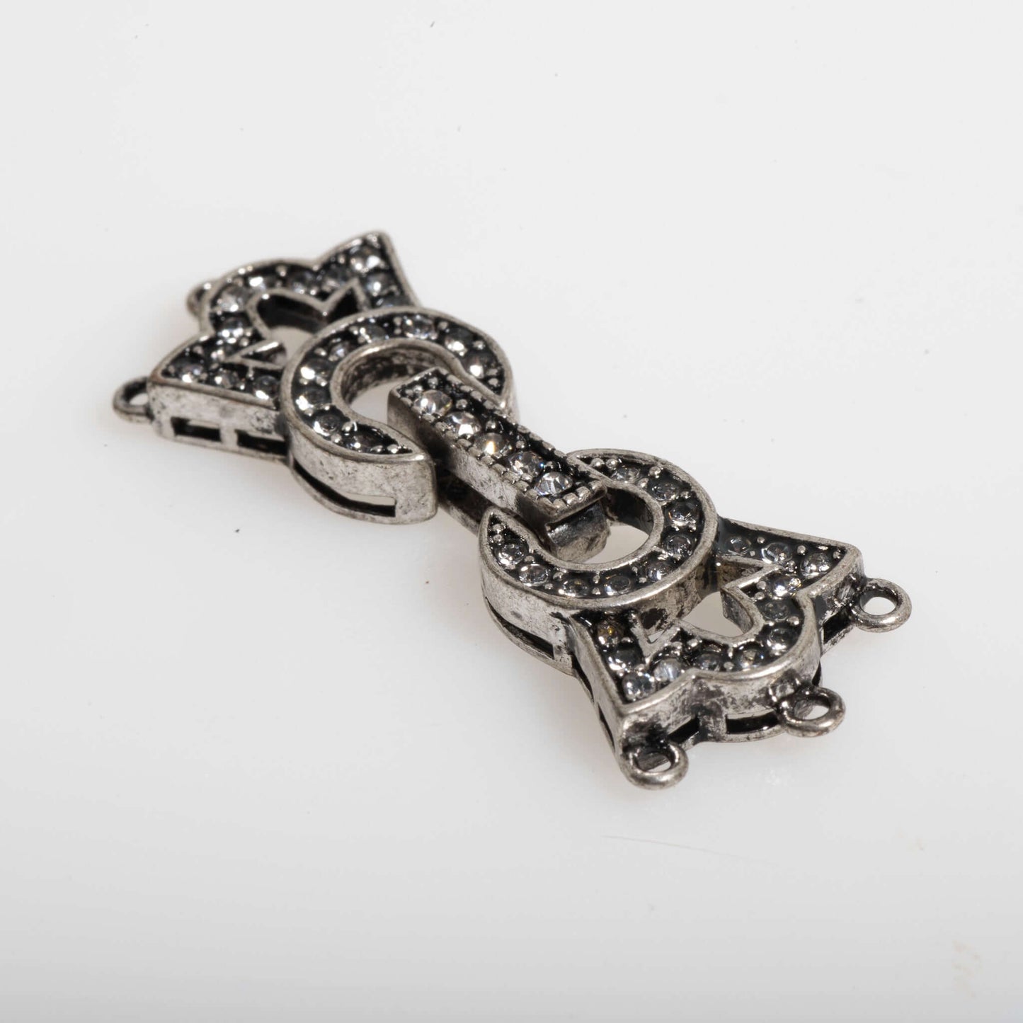 34mm x 11.5mm Pavé Crystal Crown Buckle Clasp - Made of Brass - Sold Individually - CL/37
