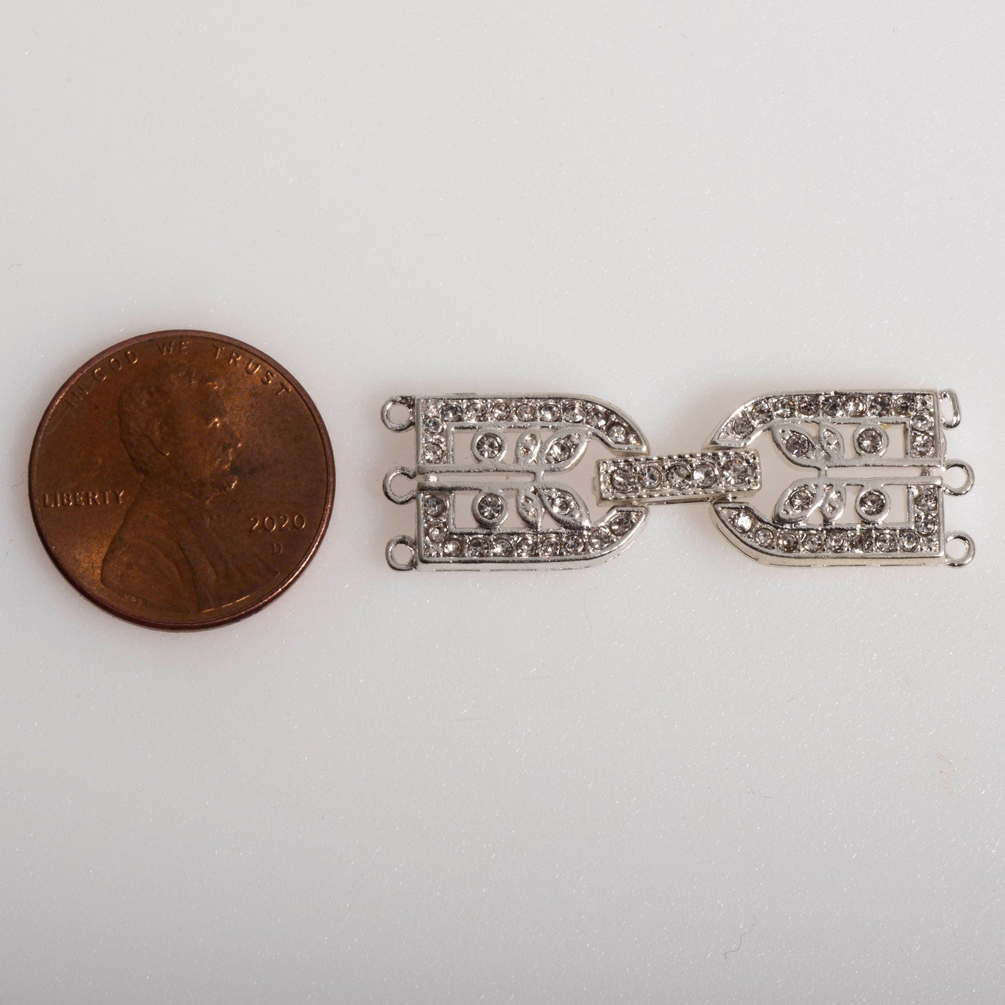 35.5mm x 11mm Framed Sprout Pavé Crystal Buckle Clasp - Made of Brass - Sold Individually - CL/39