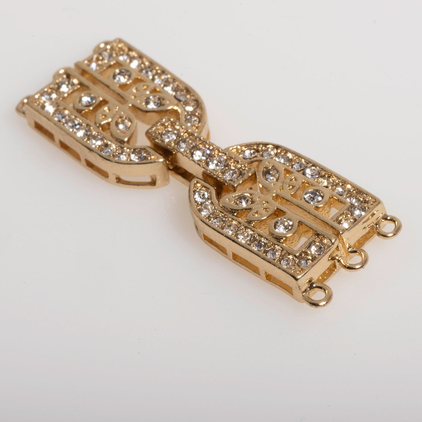35.5mm x 11mm Framed Sprout Pavé Crystal Buckle Clasp - Made of Brass - Sold Individually - CL/39