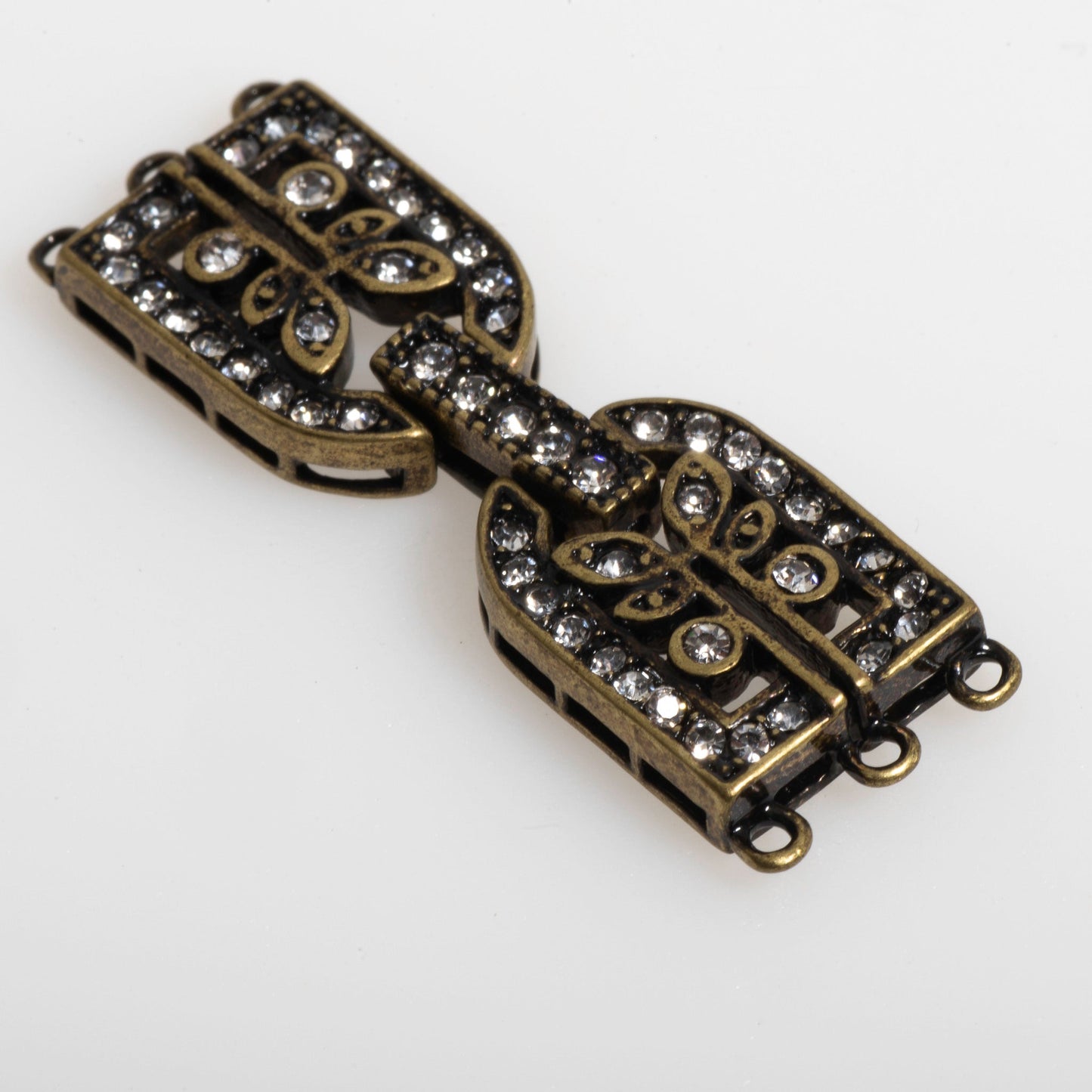 35.5mm x 11mm Framed Sprout Pavé Crystal Buckle Clasp - Made of Brass - Sold Individually - CL/39